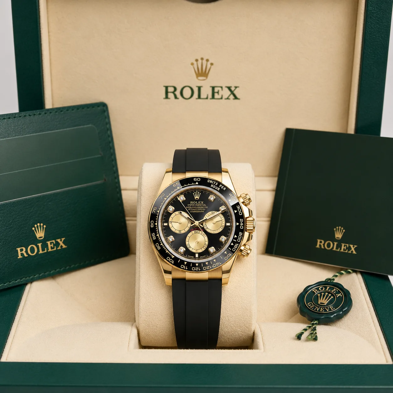 Rolex Cosmograph Daytona m126518ln-0006 40mm Cal.4131 / Cerachrom 18K Yellow Gold AI 头图 5 - 包装盒 [ai-shot:box-shot]