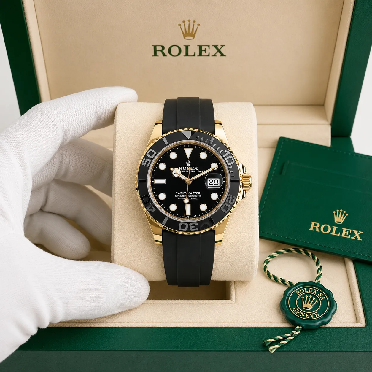 Rolex Yacht-Master M226658-0001 42mm Cal.3235 / Cerachrom 18K Yellow Gold AI 头图 5 - 包装盒 [ai-shot:box-shot]