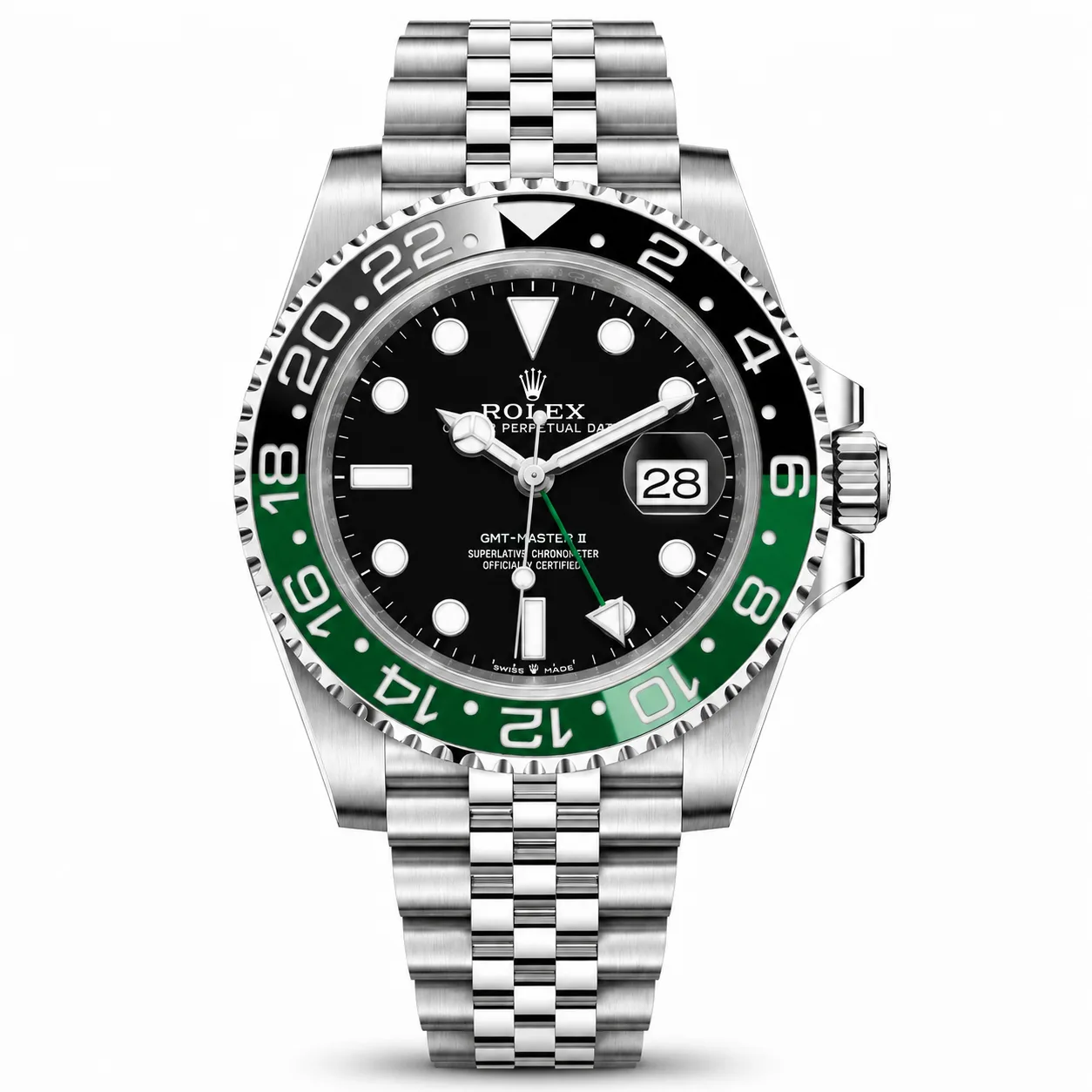 Rolex GMT-Master II m126720vtnr-0002 40mm Cal.3285 / Cerachrom 904L Stainless Steel AI 头图 1 - 白底全貌 [ai-shot:full-white]