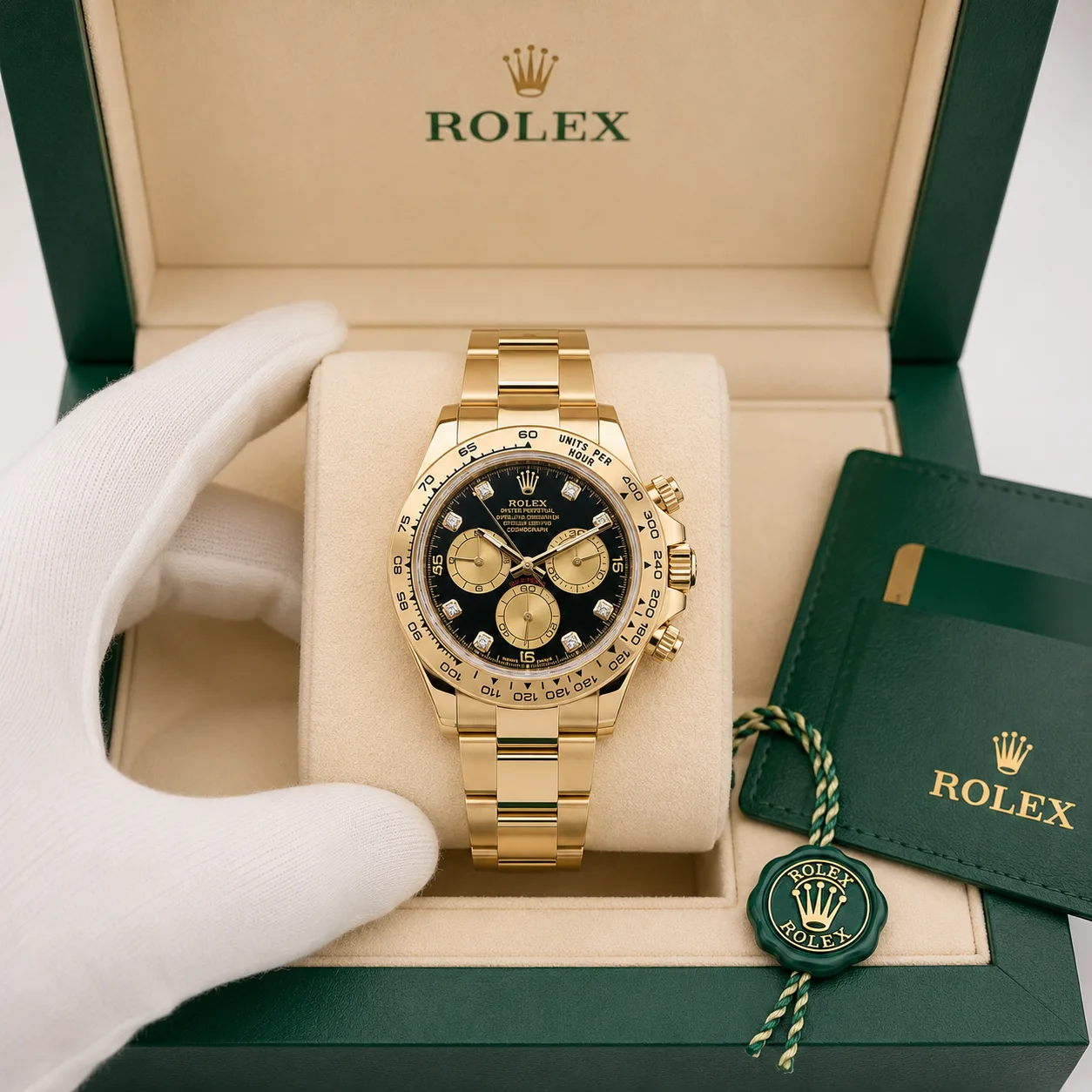 Rolex Cosmograph Daytona m126508-0003 40mm Cal.4131 / 18K 18K Yellow Gold AI 头图 5 - 包装盒 [ai-shot:box-shot]