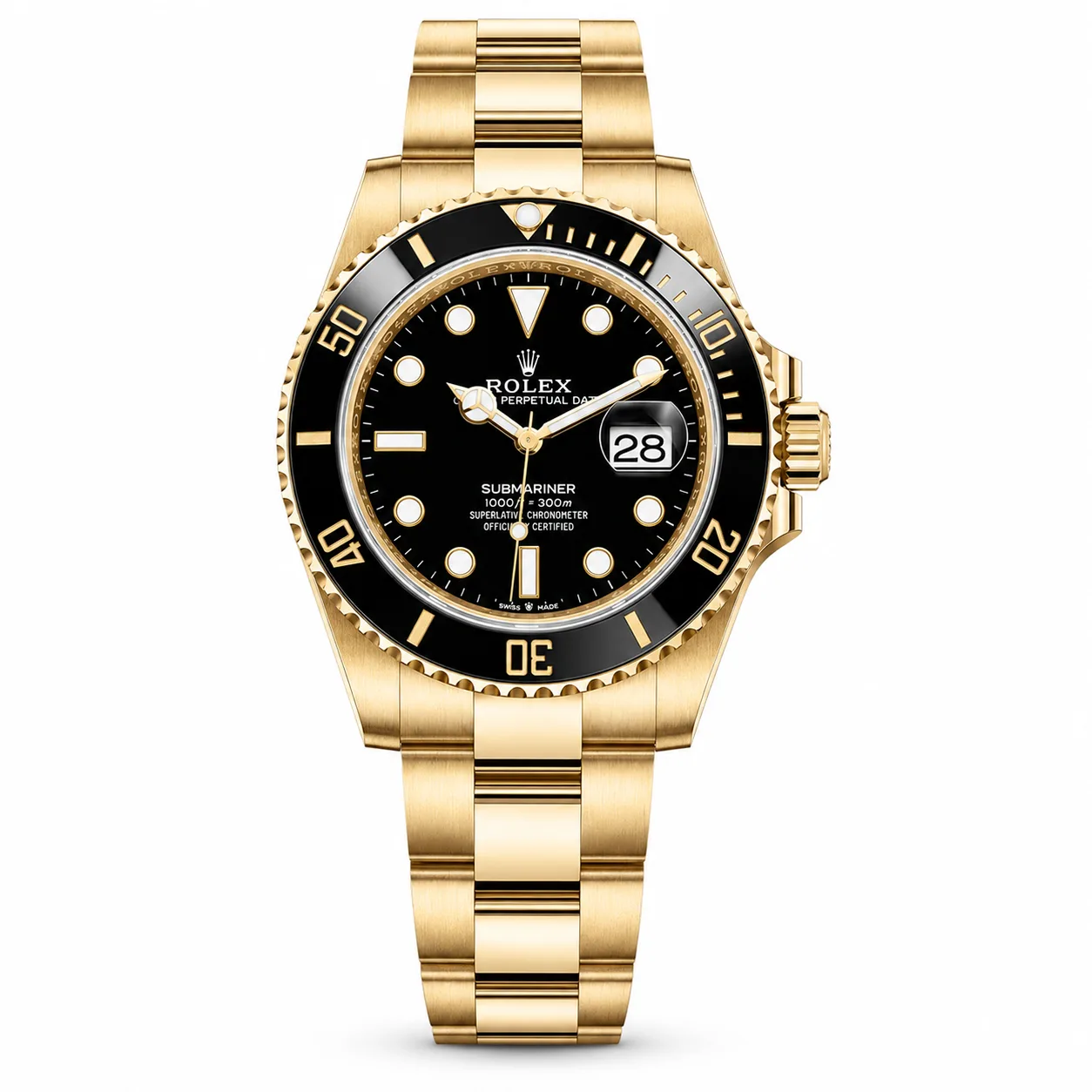 Rolex Submariner m126618ln-0002 41mm Cal.3235 / Cerachrom 18K Yellow Gold AI 头图 1 - 白底全貌 [ai-shot:full-white]