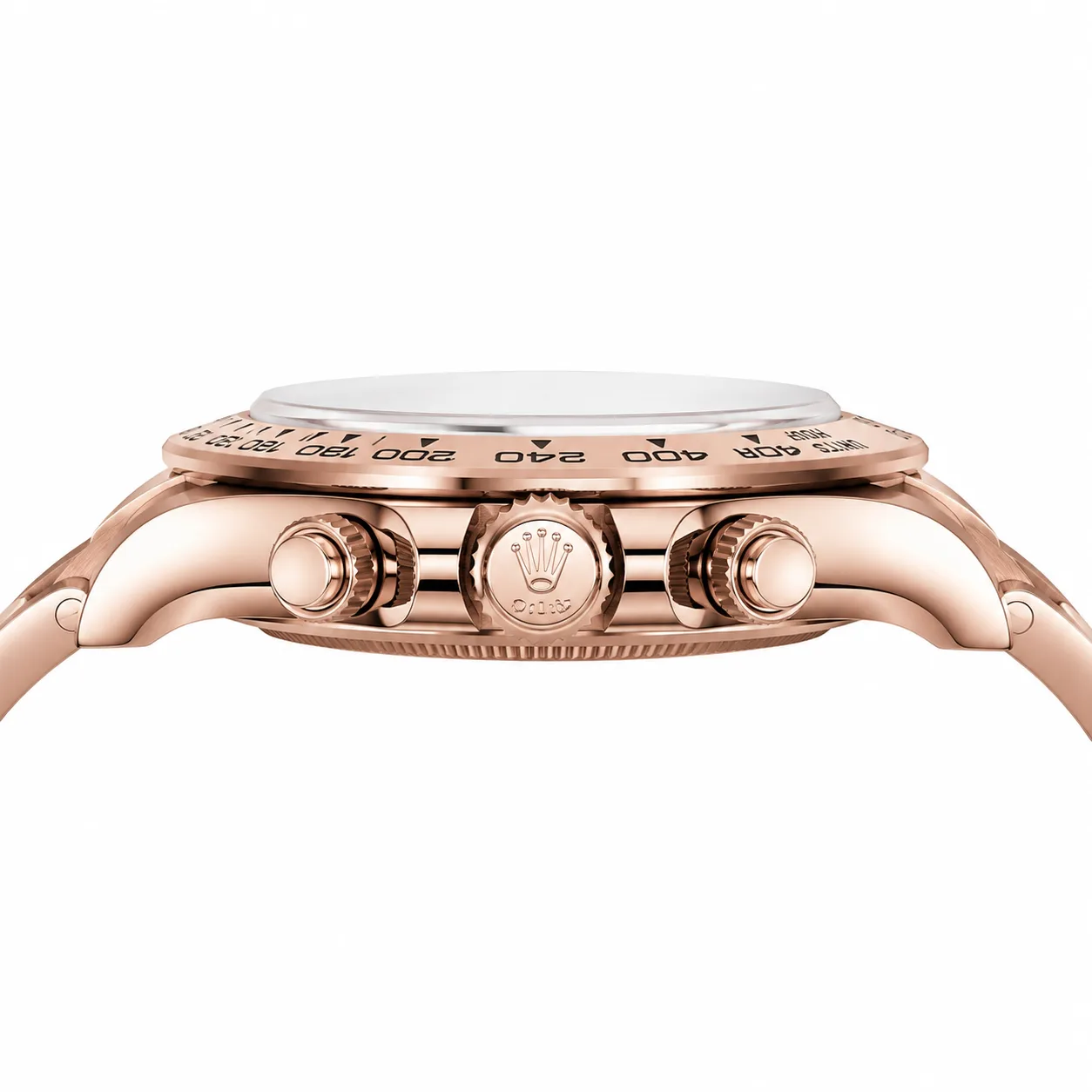 Rolex Cosmograph Daytona m126505-0003 40mm Cal.4131 / 18K 18K Everose Gold AI 头图 2 - 侧面细节 [ai-shot:side-detail]