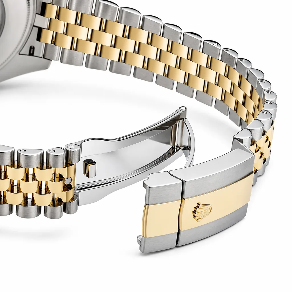 Rolex Datejust m126333-0020 41mm Cal.3235 / 18K 904L Stainless Steel and 18K Yellow Gold AI 头图 3 - 表扣表链 [ai-shot:bracelet-clasp]