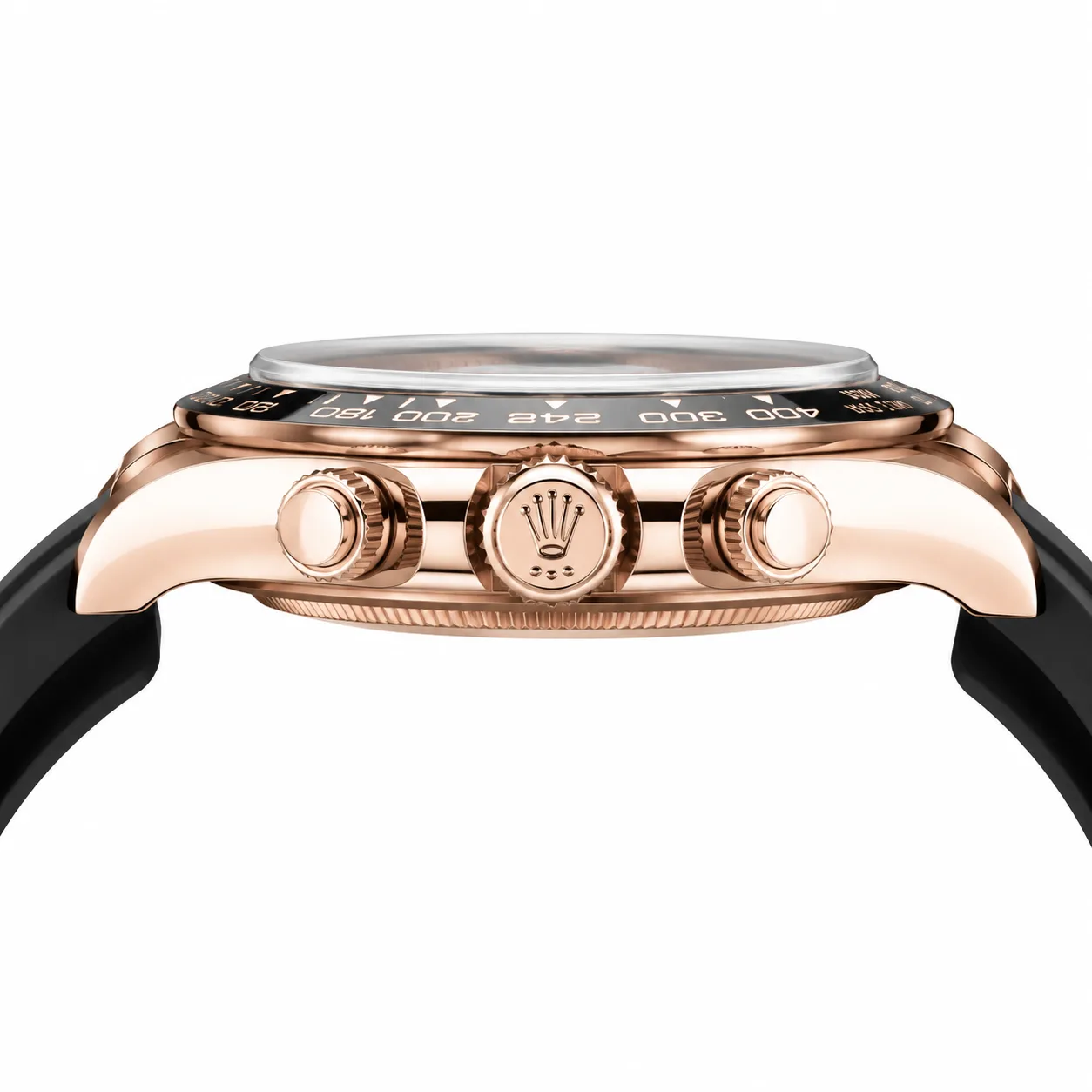 Rolex Cosmograph Daytona m126515ln-0002 40mm Cal.4131 / Cerachrom 18K Everose Gold AI 头图 2 - 侧面细节 [ai-shot:side-detail]
