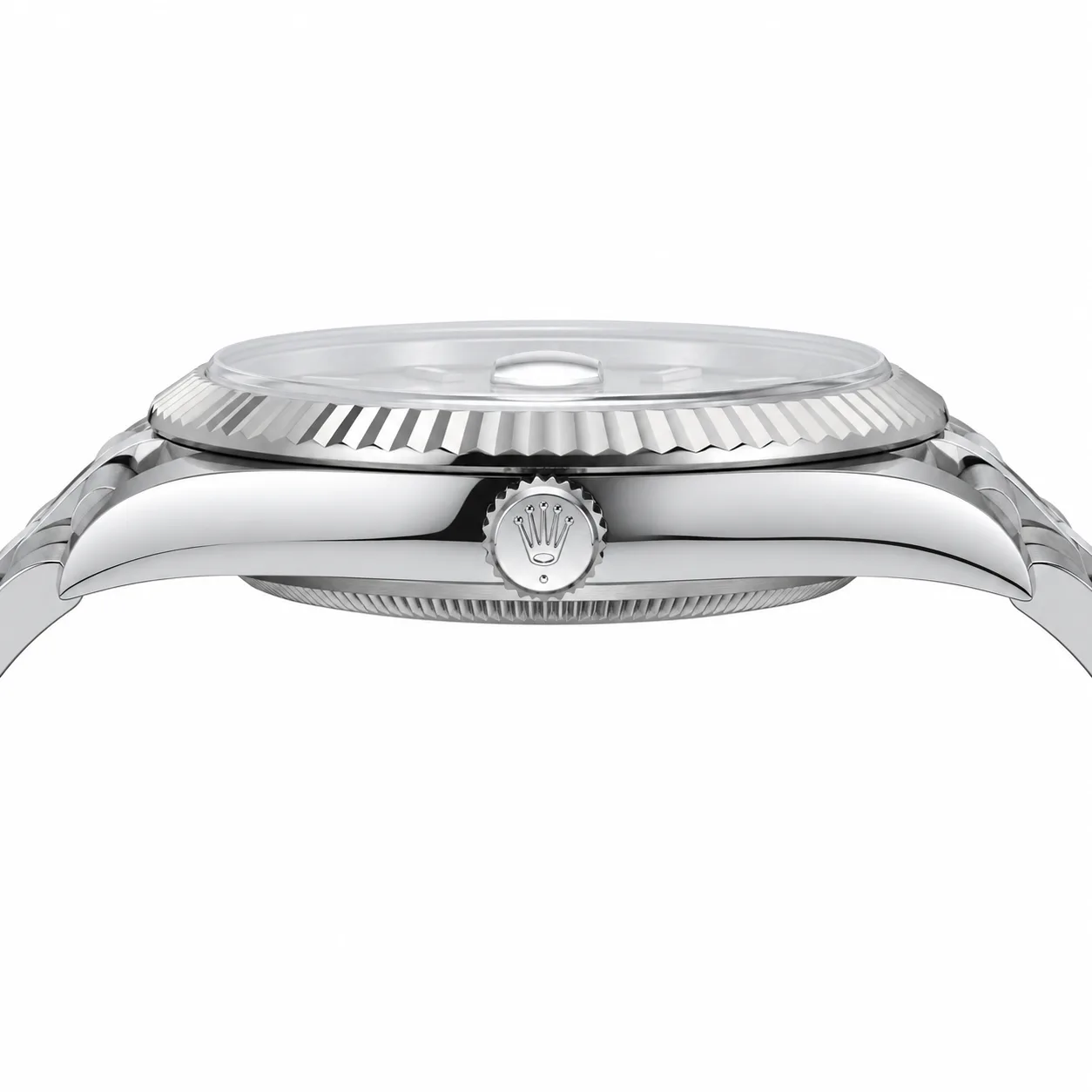 Rolex Datejust m126334-0004 41mm Cal.3235 904L Stainless Steel and 18K White Gold AI 头图 2 - 侧面细节 [ai-shot:side-detail]