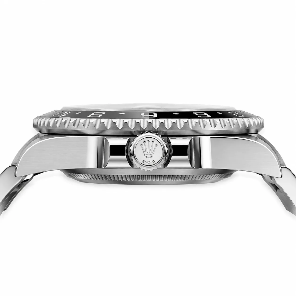 Rolex GMT-Master II m126710grnr-0004 40mm Cal.3285 / Cerachrom 904L Stainless Steel AI 头图 2 - 侧面细节 [ai-shot:side-detail]
