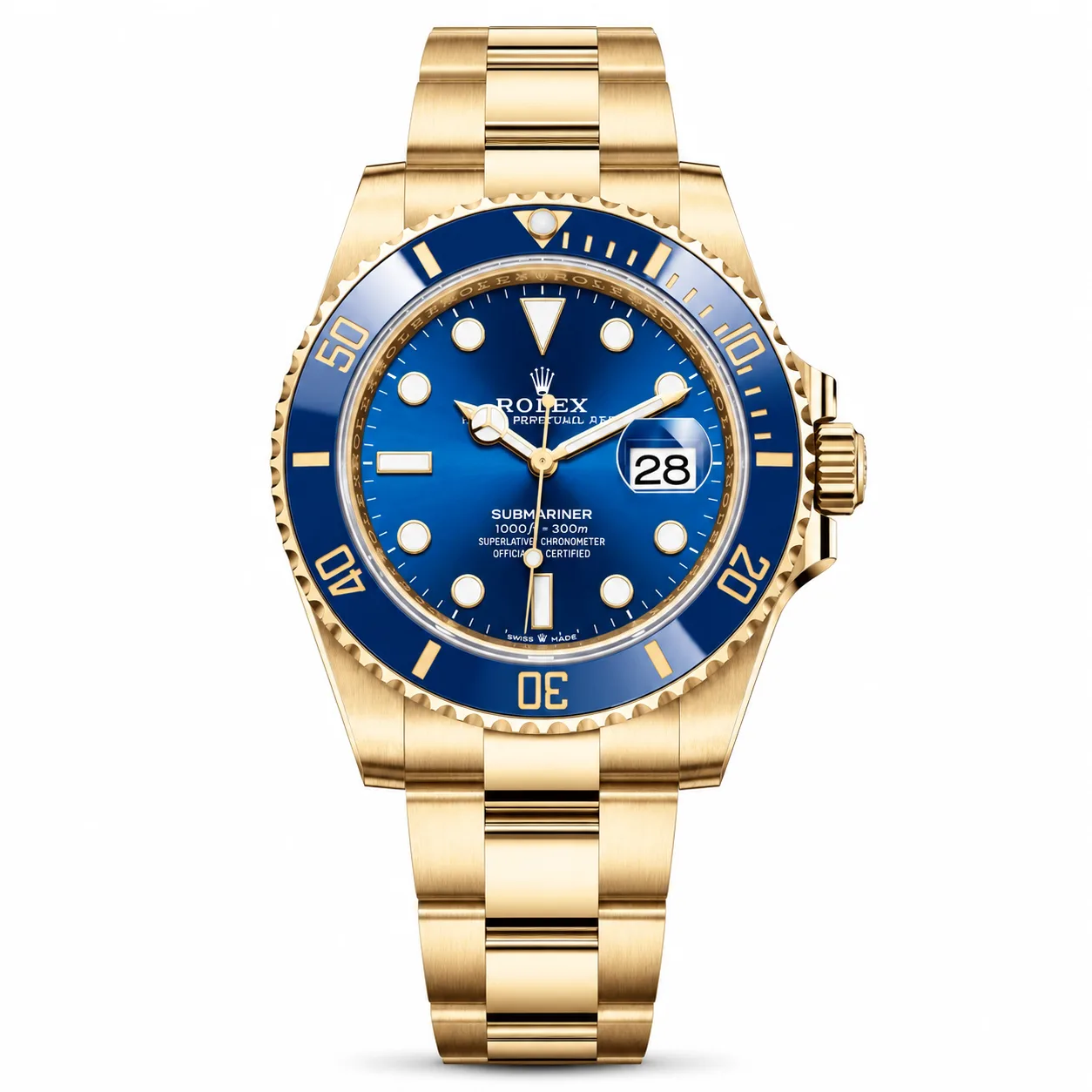 Rolex Submariner m126618lb-0002 41mm Cal.3235 / Cerachrom 18K Yellow Gold AI 头图 1 - 白底全貌 [ai-shot:full-white]