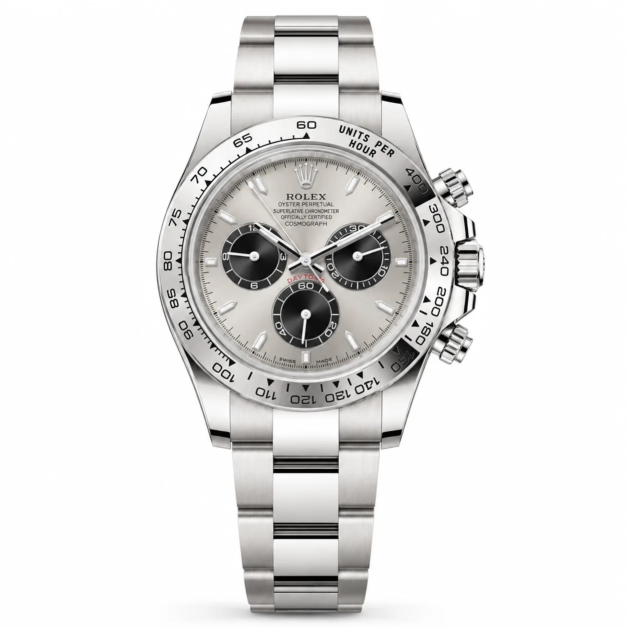 Rolex Cosmograph Daytona m126509-0003 40mm Cal.4131 / 18K 904L Stainless Steel and 18K White Gold AI 头图 1 - 白底全貌 [ai-shot:full-white]
