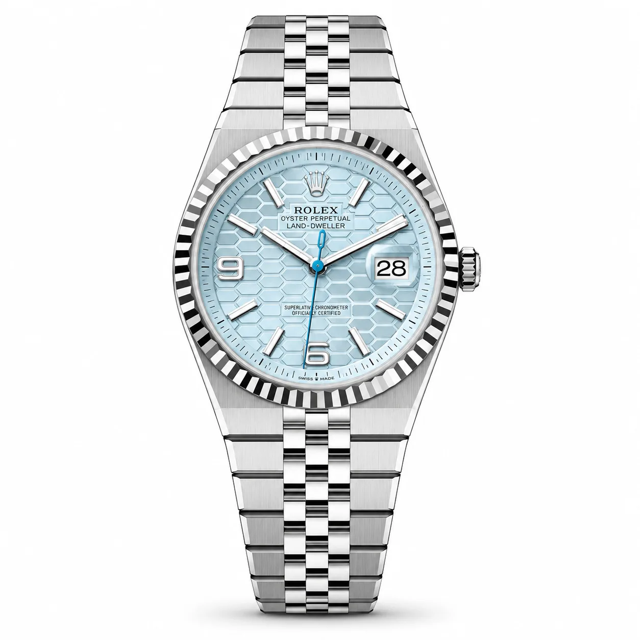 Rolex Land-Dweller m127336-0001 40mm Cal.7135 950 Platinum AI 头图 1 - 白底全貌 [ai-shot:full-white]