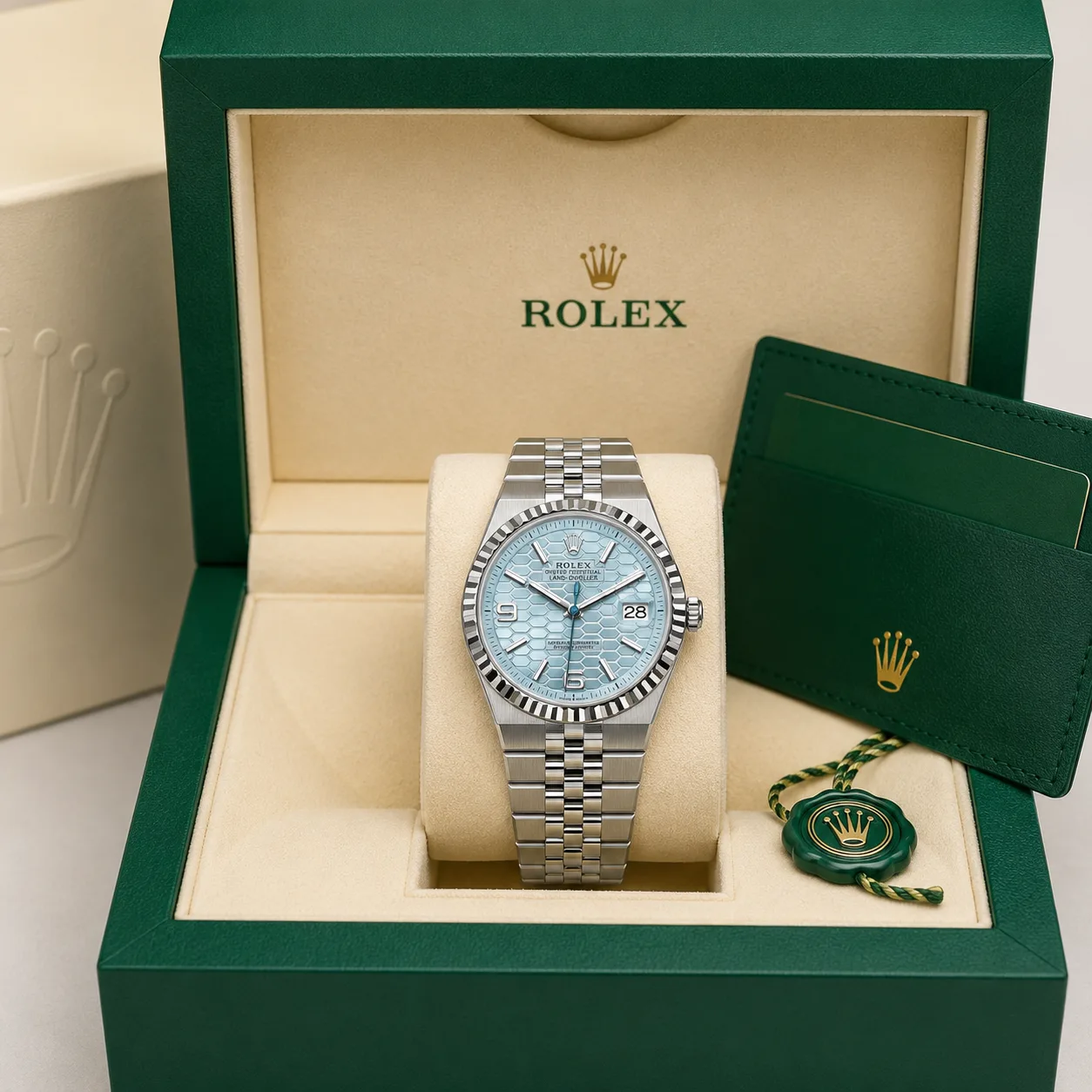 Rolex Land-Dweller m127336-0001 40mm Cal.7135 950 Platinum AI 头图 5 - 包装盒 [ai-shot:box-shot]