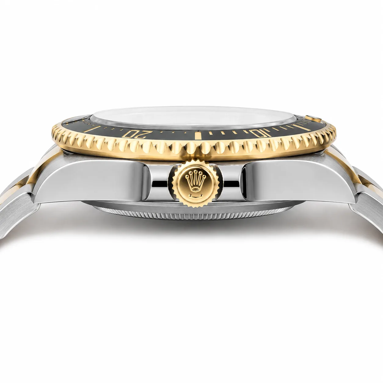 Rolex Sea-Dweller m126603-0001 43mm Cal.3235 / Cerachrom 904L Stainless Steel and 18K Yellow Gold AI 头图 2 - 侧面细节 [ai-shot:side-detail]