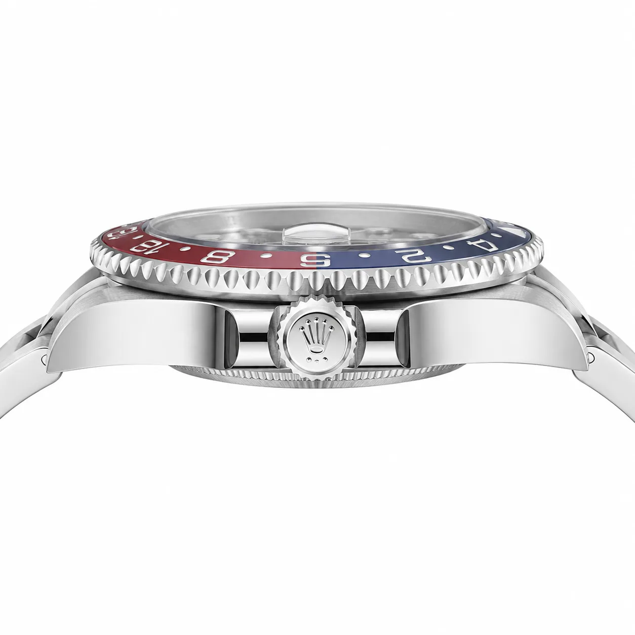 Rolex GMT-Master II m126710blro-0002 40mm Cal.3285 / Cerachrom 904L Stainless Steel AI 头图 2 - 侧面细节 [ai-shot:side-detail]