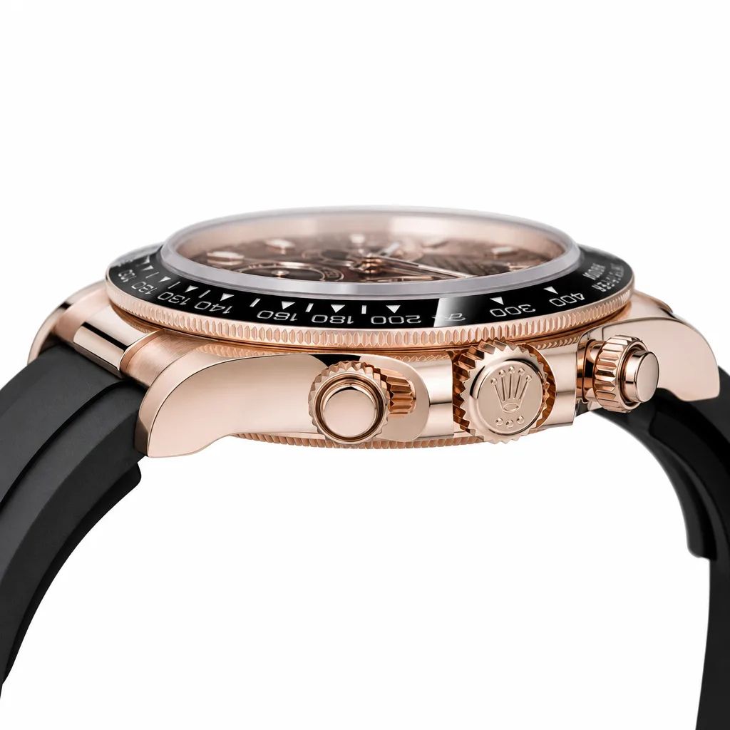 Rolex Cosmograph Daytona m126515LN-0010 40mm Cal.4131 / Cerachrom 18K Everose Gold AI 头图 2 - 侧面细节 [ai-shot:side-detail]