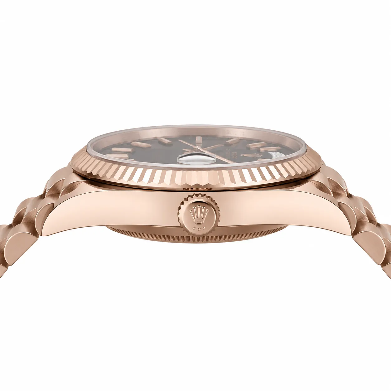 Rolex Day-Date m228235-0055 40mm Cal.3255 / 18K 18K Everose Gold AI 头图 2 - 侧面细节 [ai-shot:side-detail]
