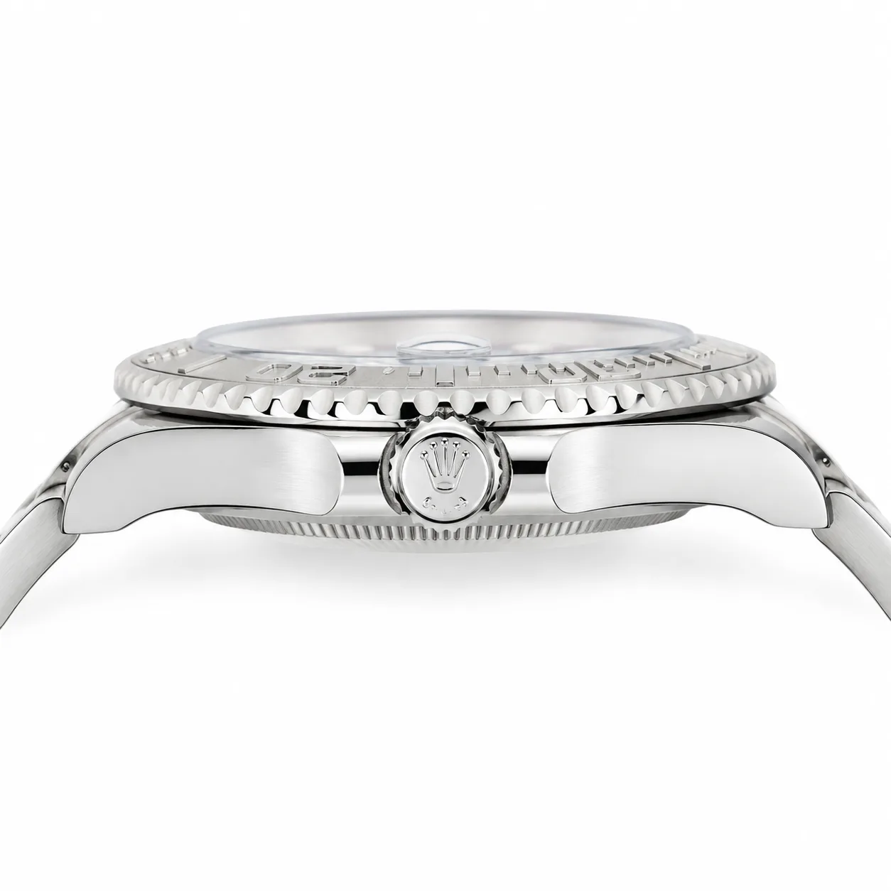 Rolex Yacht-Master m126622-0002 40mm Calibre 3235 Bright Blue / Platinum 60-min Bezel 950 Platinum AI 头图 2 - 侧面细节 [ai-shot:side-detail]