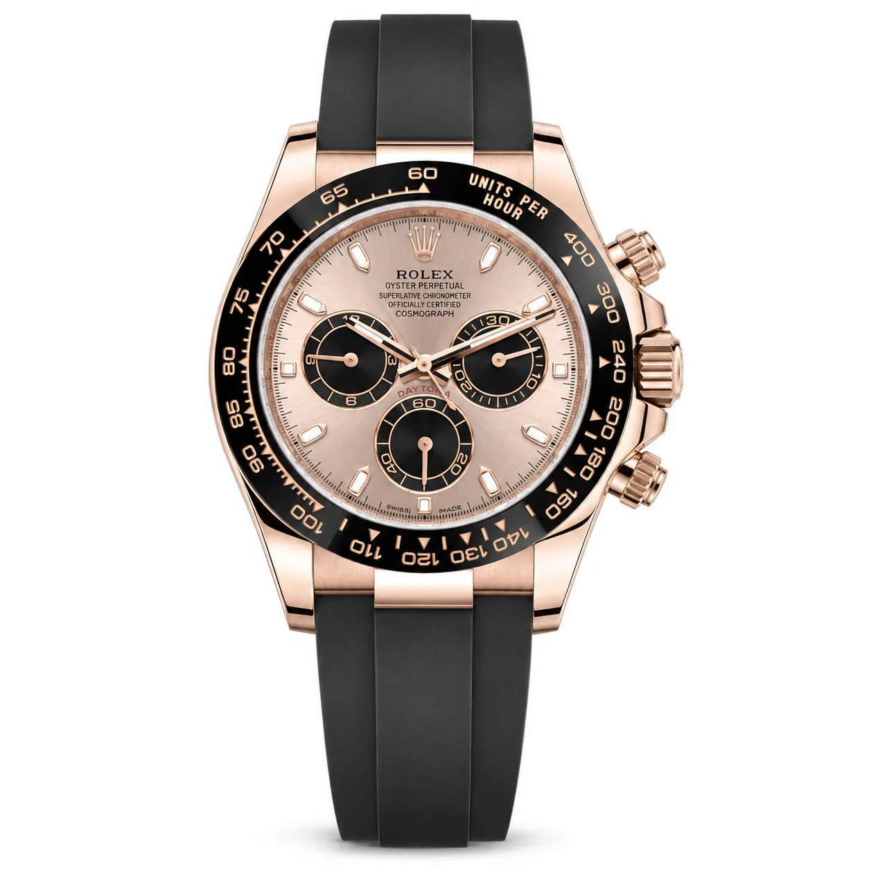 Rolex Cosmograph Daytona m116515ln-0059 40mm Calibre 4130 Pink / Black Cerachrom Bezel 18K Everose Gold AI 头图 1 - 白底全貌 [ai-shot:full-white]