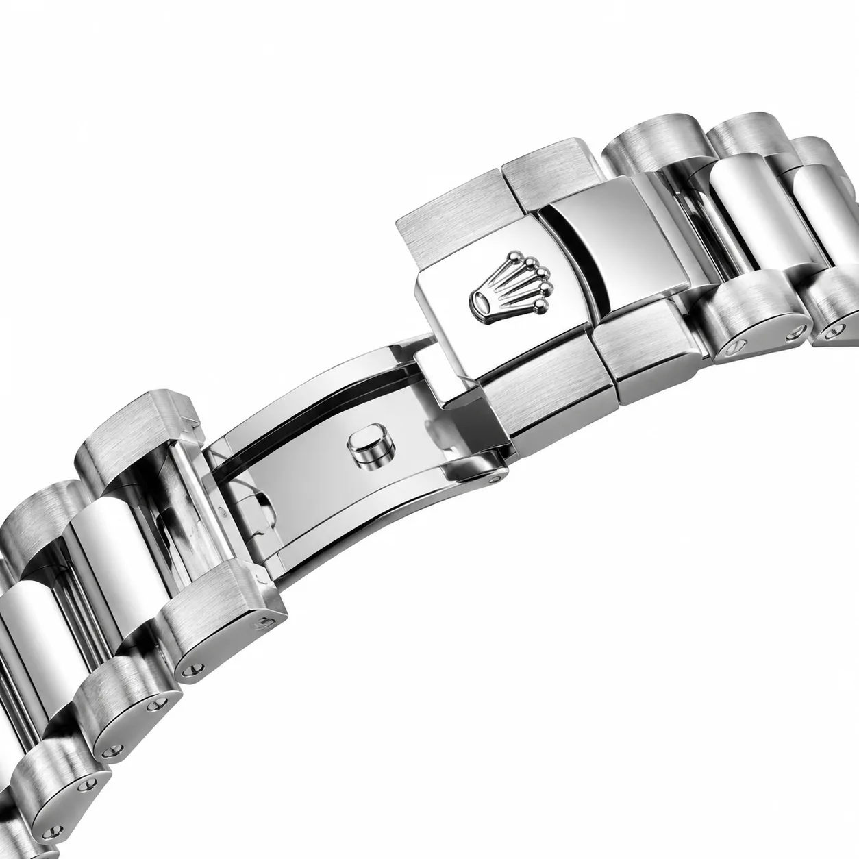 Rolex Day-Date m228236-0006 40mm Calibre 3255 Ice Blue (Diamond hour markers) / Platinum Fluted Bezel 950 Platinum AI 头图 3 - 表扣表链 [ai-shot:bracelet-clasp]