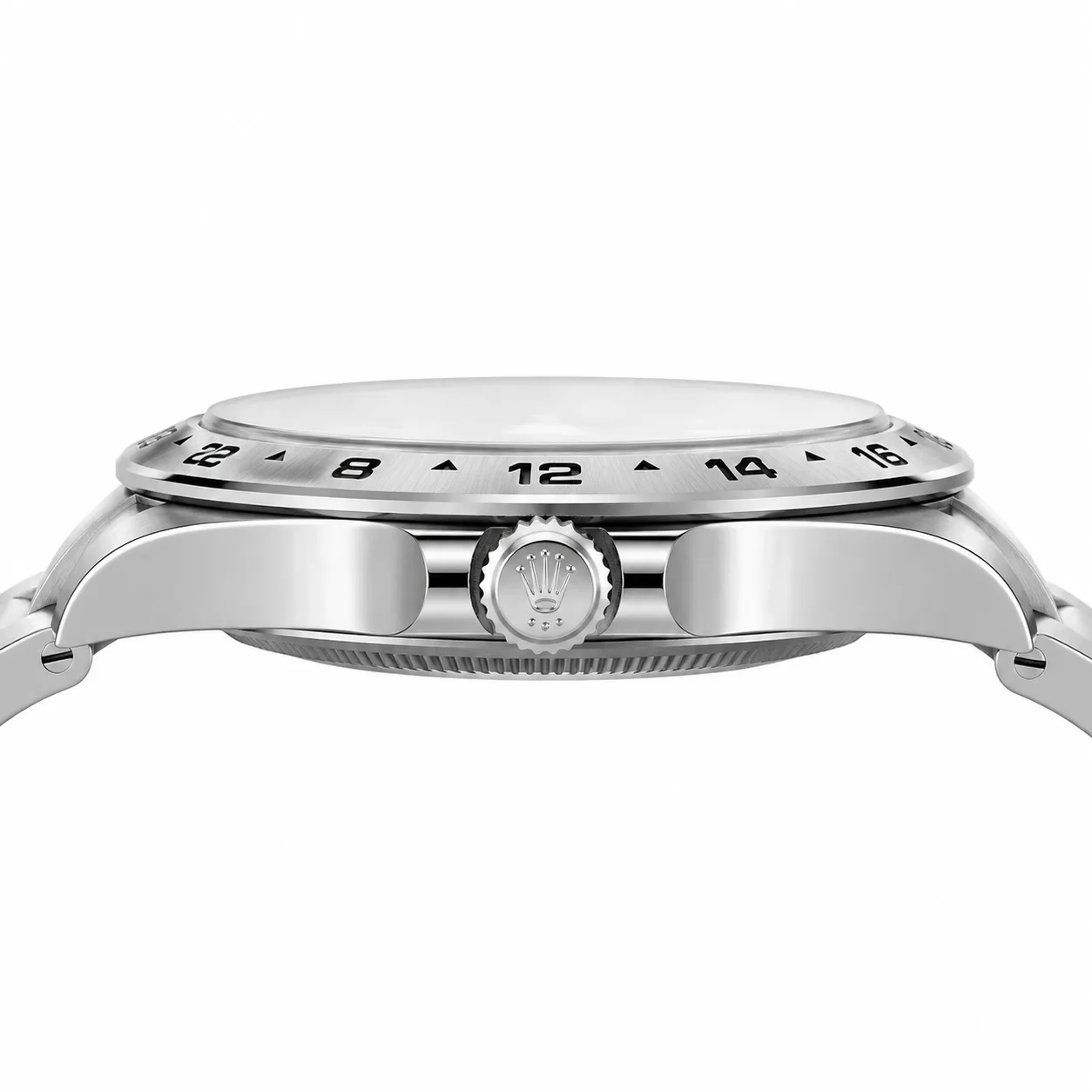 Rolex Explorer m226570-0002 42mm Calibre 3285 Black / Fixed 24-hour Oystersteel Bezel 904L Stainless Steel AI 头图 2 - 侧面细节 [ai-shot:side-detail]