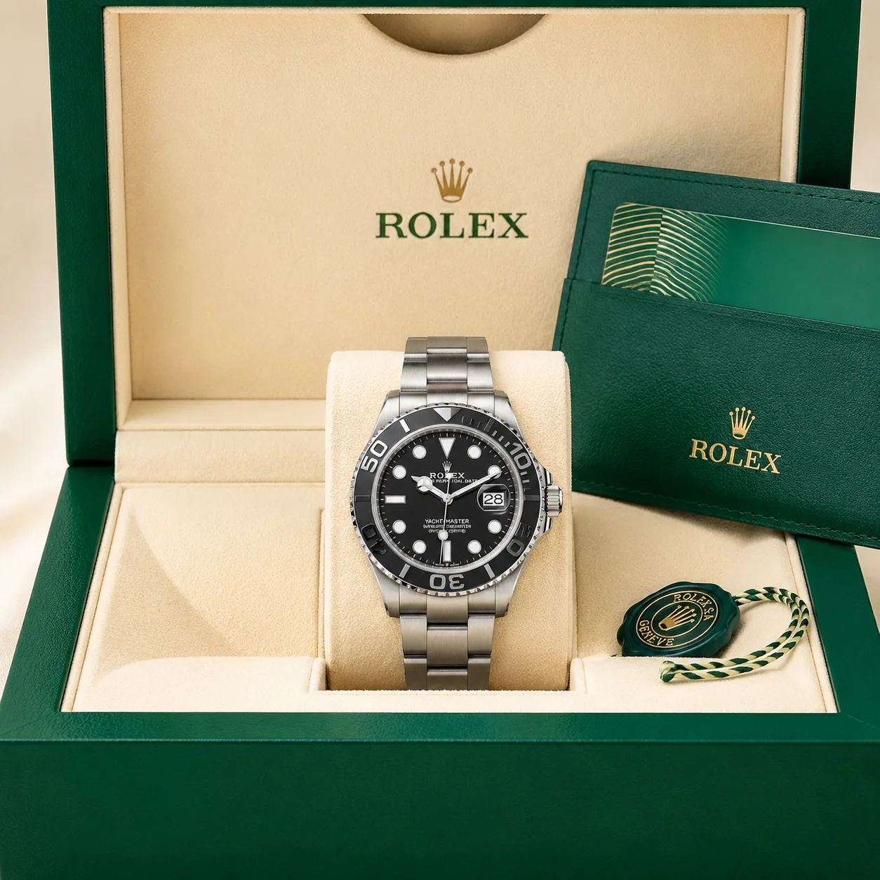 Rolex Yacht-Master m226627-0001 42mm Calibre 3235 Black / Matte Black Cerachrom Bezel RLX Titanium AI 头图 5 - 包装盒 [ai-shot:box-shot]