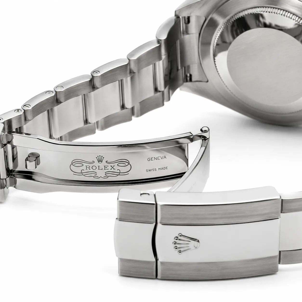Rolex Datejust m126334-0005 41mm Calibre 3235 Slate Grey (Diamond hour markers) / White Gold Fluted Bezel 904L Stainless Steel and 18K White Gold AI 头图 3 - 表扣表链 [ai-shot:bracelet-clasp]