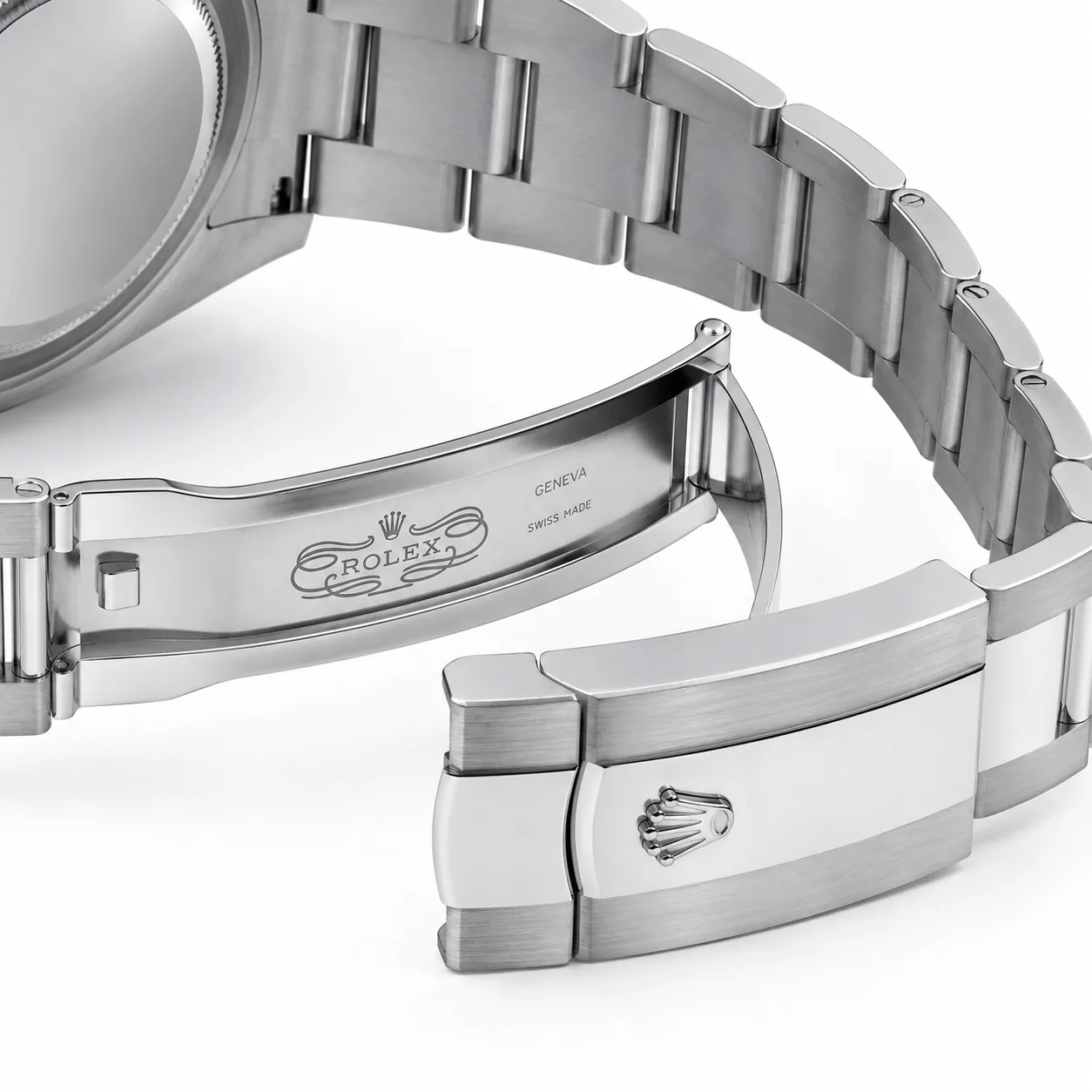 Rolex Datejust m126334-0013 41mm Calibre 3235 Slate Grey (Stick hour markers) / White Gold Fluted Bezel 904L Stainless Steel and 18K White Gold AI 头图 3 - 表扣表链 [ai-shot:bracelet-clasp]