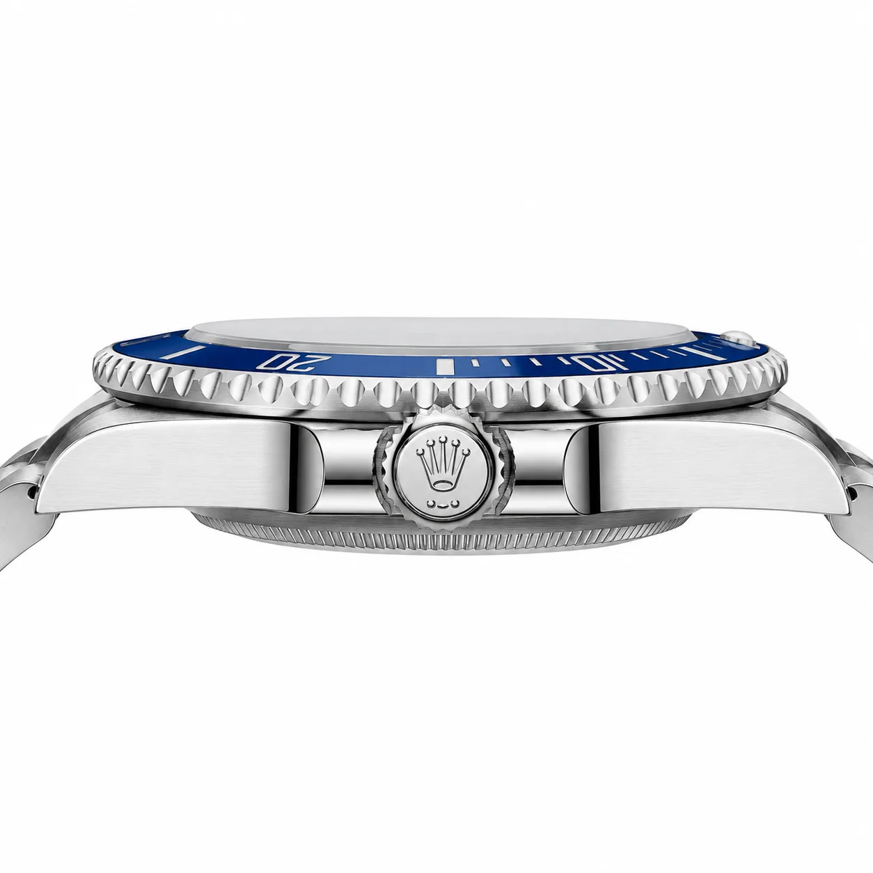 Rolex Submariner m126619lb-0003 41mm Calibre 3235 Black / Blue Cerachrom Bezel 18K White Gold AI 头图 2 - 侧面细节 [ai-shot:side-detail]