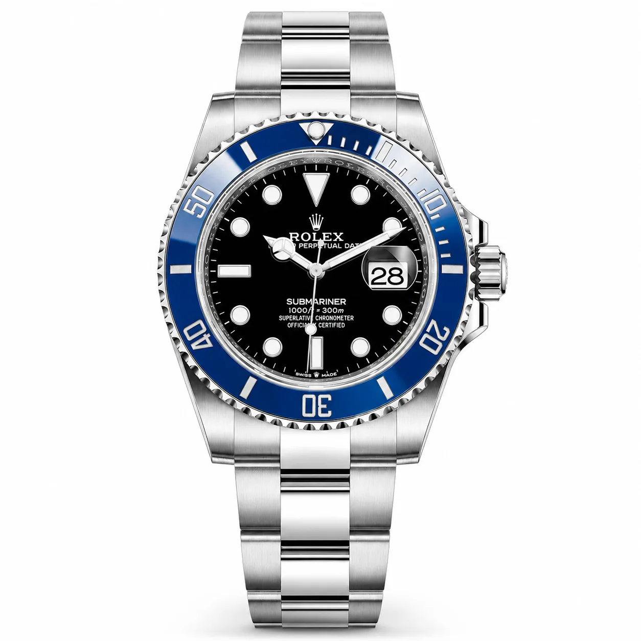 Rolex Submariner m126619lb-0003 41mm Calibre 3235 Black / Blue Cerachrom Bezel 18K White Gold AI 头图 1 - 白底全貌 [ai-shot:full-white]
