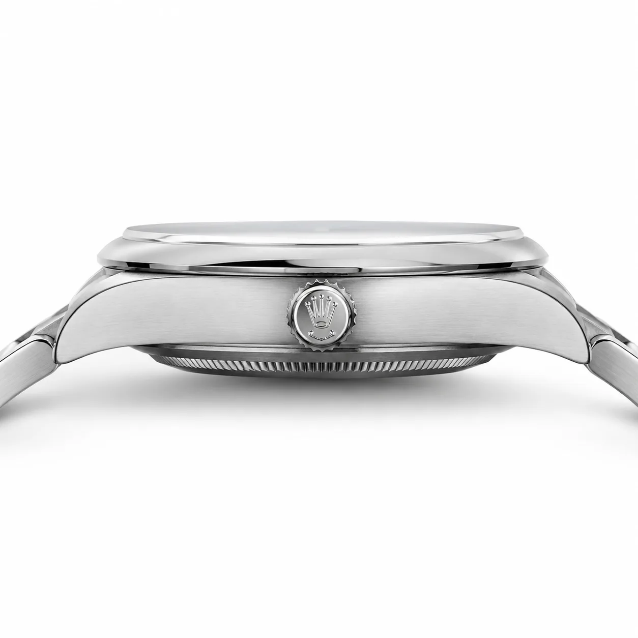 Rolex Oyster Perpetual m134300-0009 41mm Calibre 3230 Med Blue (Stick hour markers) / Polished Oystersteel Bezel 904L Stainless Steel AI 头图 2 - 侧面细节 [ai-shot:side-detail]