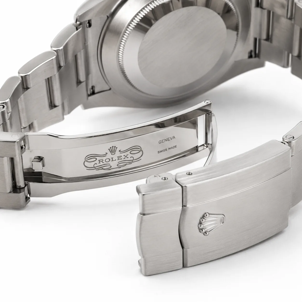 Rolex Oyster Perpetual m134300-0009 41mm Calibre 3230 Med Blue (Stick hour markers) / Polished Oystersteel Bezel 904L Stainless Steel AI 头图 3 - 表扣表链 [ai-shot:bracelet-clasp]