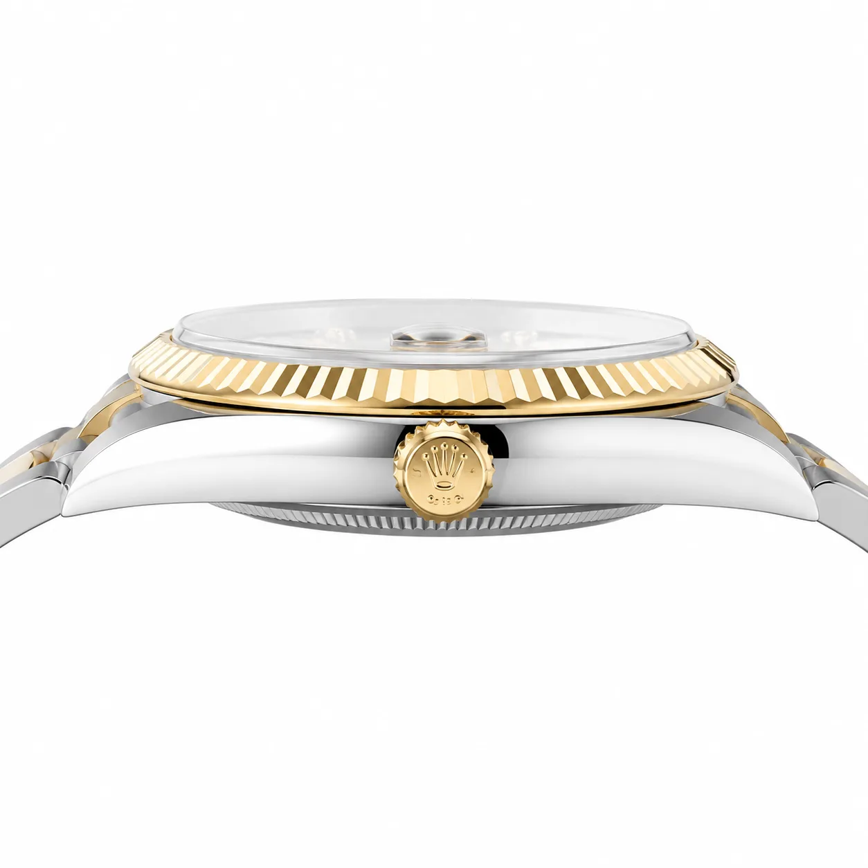 Rolex Datejust m126333-0011 41mm Calibre 3235 — / Yellow Gold Fluted Bezel 904L Stainless Steel and 18K Yellow Gold AI 头图 2 - 侧面细节 [ai-shot:side-detail]