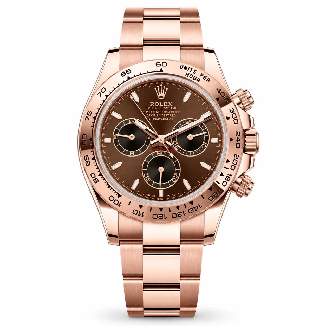 Rolex Cosmograph Daytona m126505-0005 40mm Calibre 4131 Chocolate / — 18K Everose Gold AI 头图 1 - 白底全貌 [ai-shot:full-white]