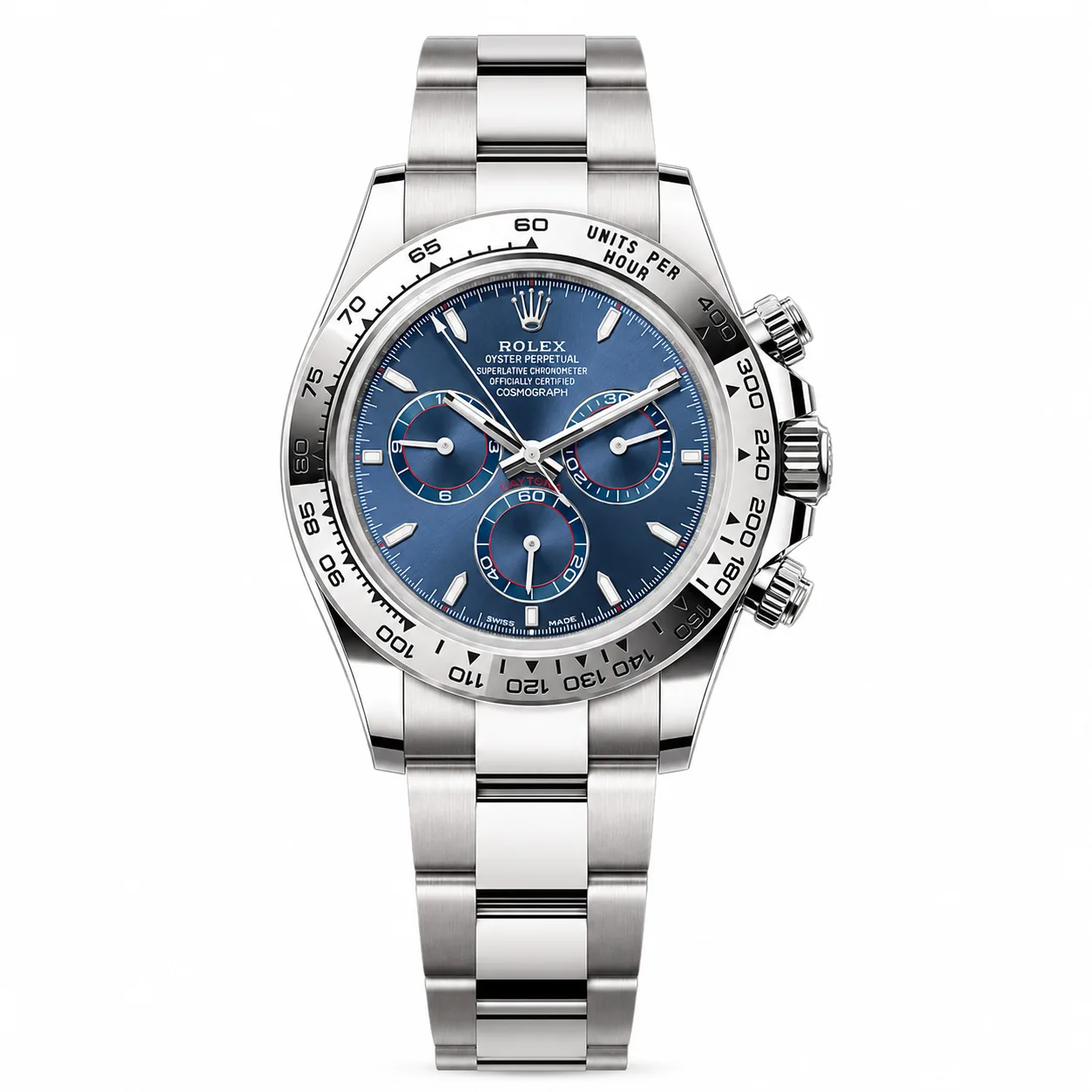 Rolex Cosmograph Daytona m126509-0005 40mm Calibre 4131 Bright Blue / White Gold Cerachrom Bezel 18K White Gold AI 头图 1 - 白底全貌 [ai-shot:full-white]