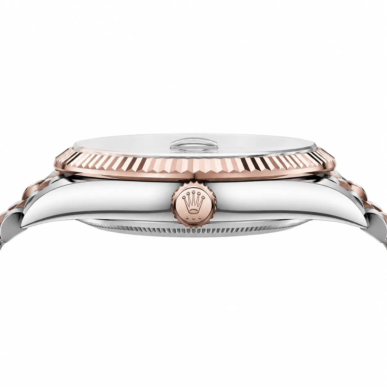 Rolex Datejust m126331-0016 41mm Calibre 3235 Slate Grey / Everose Gold Fluted Bezel 904L Stainless Steel and 18K Everose Gold AI 头图 2 - 侧面细节 [ai-shot:side-detail]
