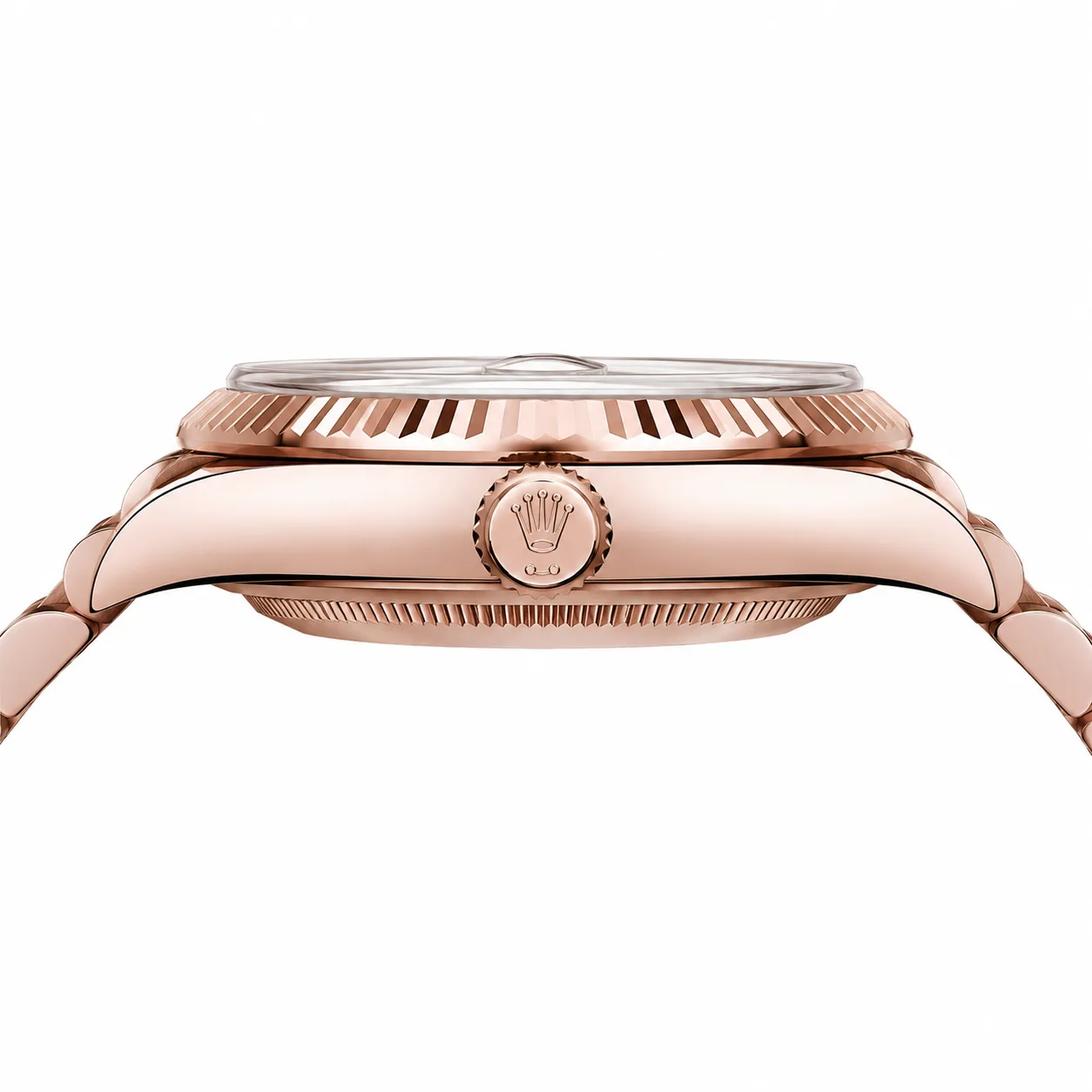 Rolex Datejust m228235-0025 28mm Calibre 2236 Chocolate / Diamond-Set Bezel 18K Everose Gold AI 头图 2 - 侧面细节 [ai-shot:side-detail]