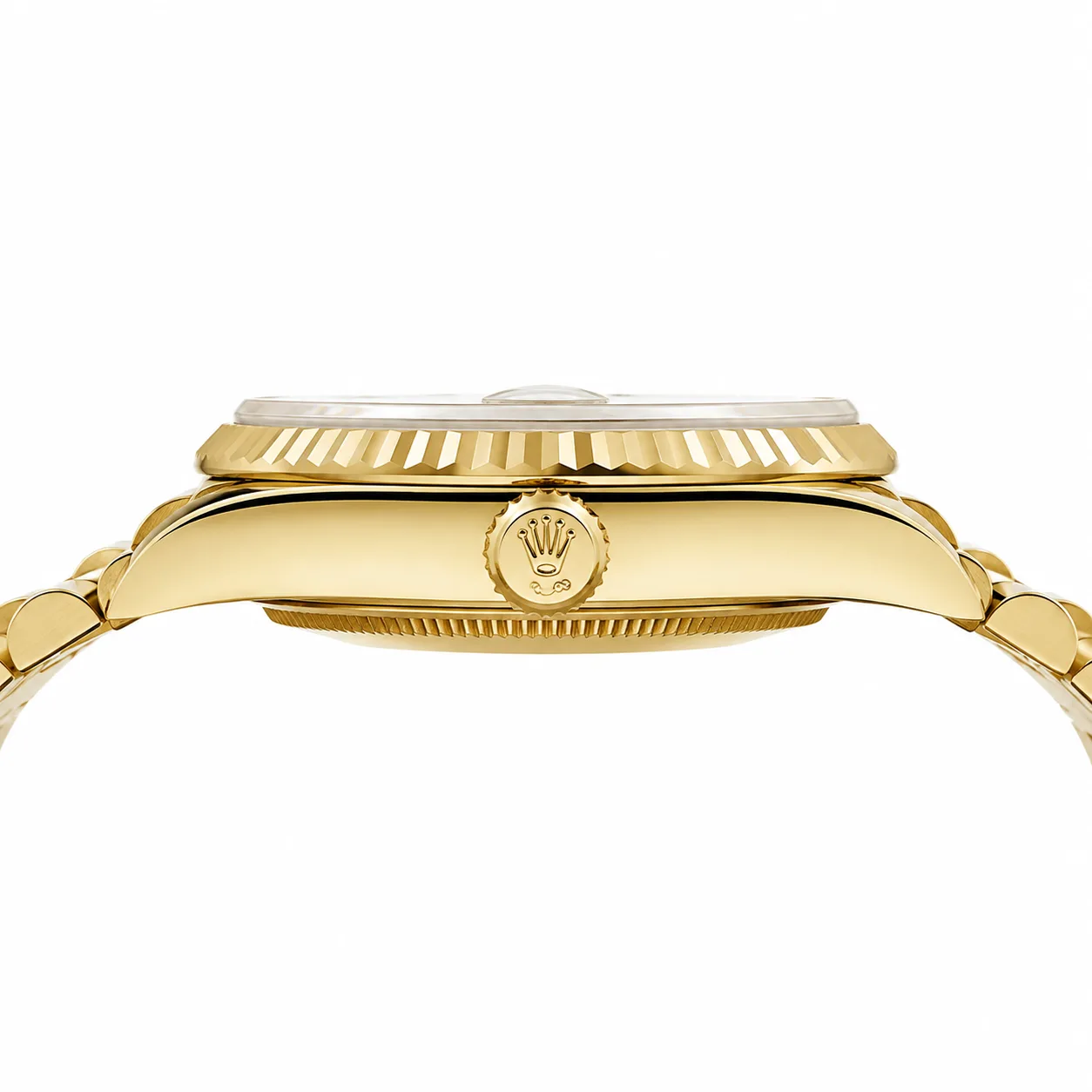 Rolex Datejust m228238-0042 36mm Calibre 2236 Olive Green / Diamond-Set Bezel 18K Yellow Gold AI 头图 2 - 侧面细节 [ai-shot:side-detail]