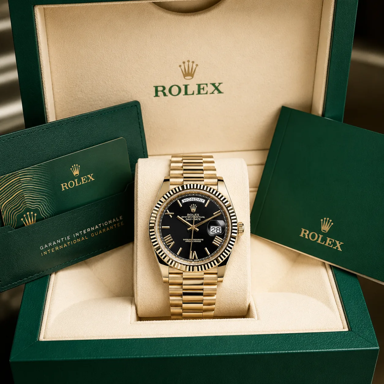 Rolex GMT-Master II m126715ln-0004 40mm Calibre 3285 Black / Black Cerachrom Bezel 18K Everose Gold AI 头图 5 - 包装盒 [ai-shot:box-shot]
