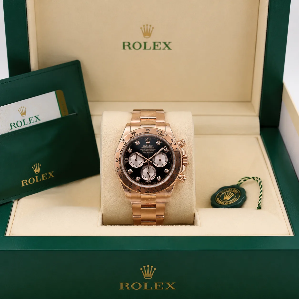 Rolex Cosmograph Daytona 126505-0002 Cal.4131 Black Dial Black Bezel Everose Gold AI 头图 5 - 包装盒 [ai-shot:box-shot]