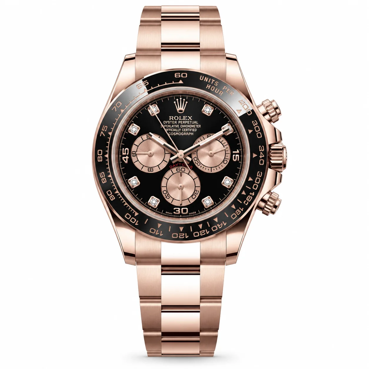 Rolex Cosmograph Daytona 126505-0002 Cal.4131 Black Dial Black Bezel Everose Gold AI 头图 1 - 白底全貌 [ai-shot:full-white]