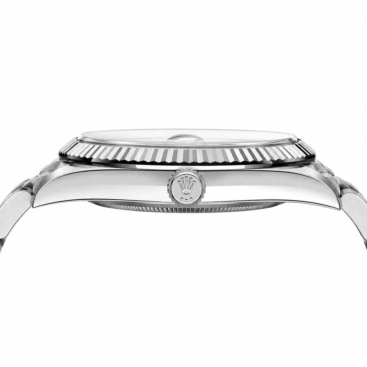 Rolex Datejust m126334-0032 41mm Calibre 3235 Blue (Wavy) / White Gold Fluted Bezel 904L Stainless Steel and 18K White Gold AI 头图 2 - 侧面细节 [ai-shot:side-detail]