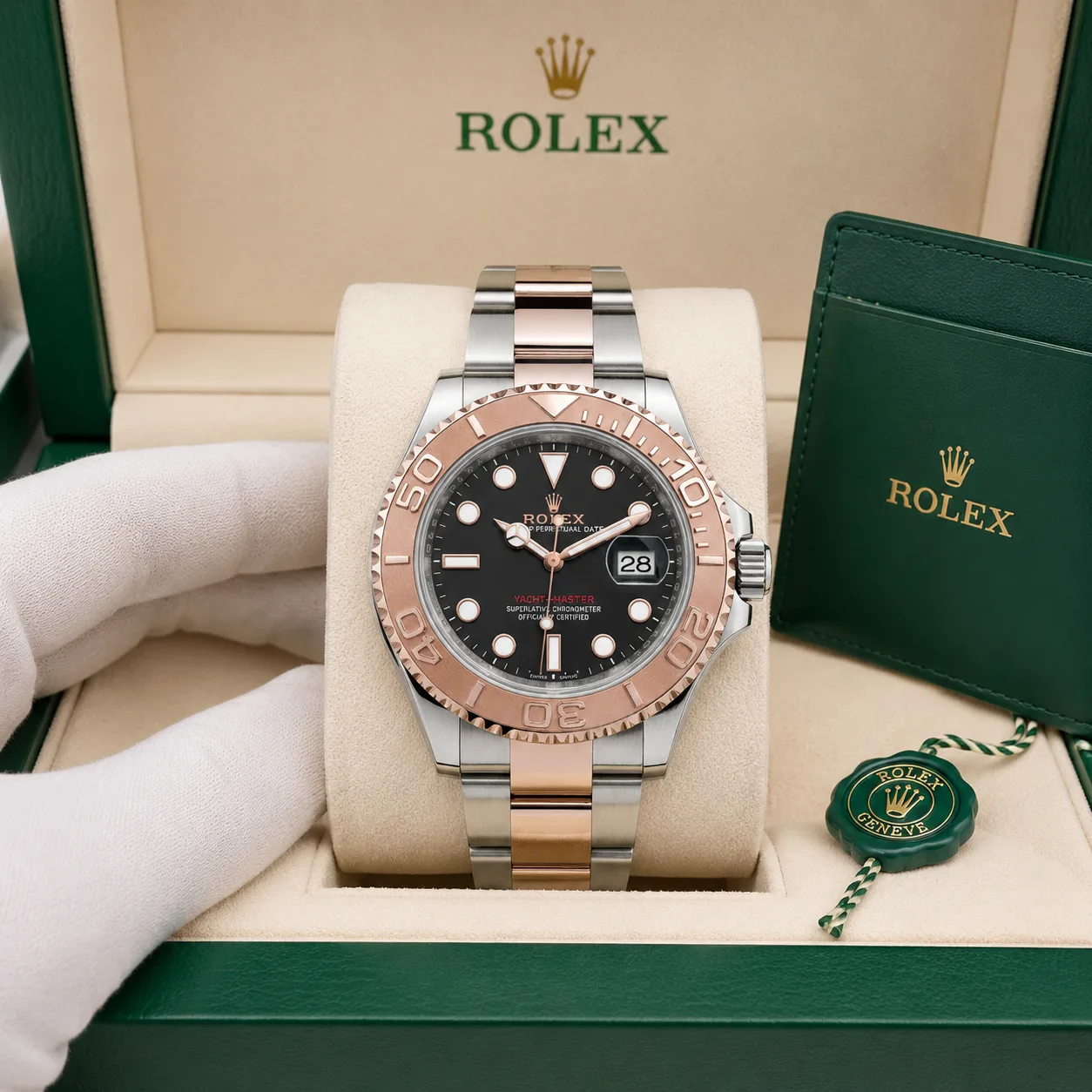 Rolex GMT-Master II m126621-0002 40mm Calibre 3285 Black / Black Cerachrom Bezel 904L Stainless Steel and 18K Everose Gold AI 头图 5 - 包装盒 [ai-shot:box-shot]