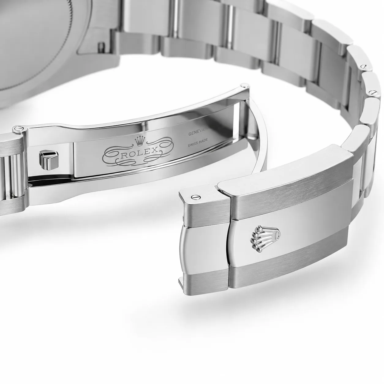 Rolex Datejust m126334-0021 41mm Calibre 3235 Silver / White Gold Fluted Bezel 904L Stainless Steel and 18K White Gold AI 头图 3 - 表扣表链 [ai-shot:bracelet-clasp]