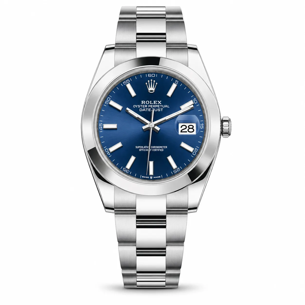 Rolex Oyster Perpetual m126300-0001 41mm Calibre 3235 Bright Blue / — 904L Stainless Steel AI 头图 1 - 白底全貌 [ai-shot:full-white]