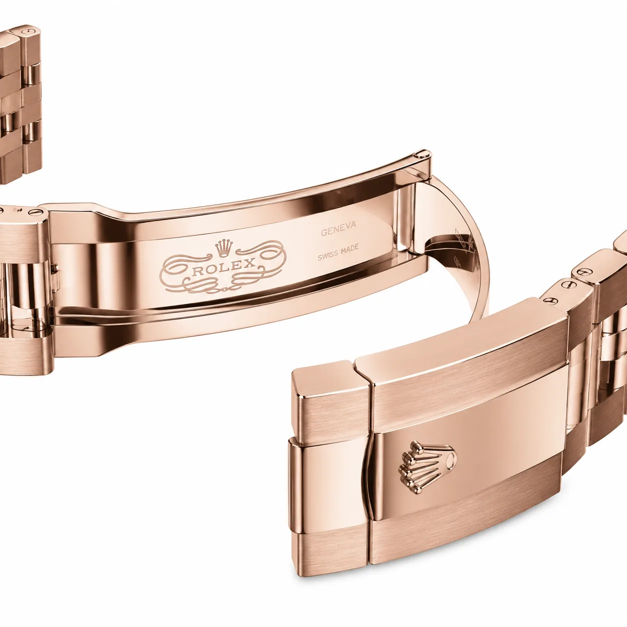 Rolex Land-Dweller m127335-0001 40mm Calibre 7135 — / Triangular Fluted Bezel 18K Everose Gold AI 头图 3 - 表扣表链 [ai-shot:bracelet-clasp]