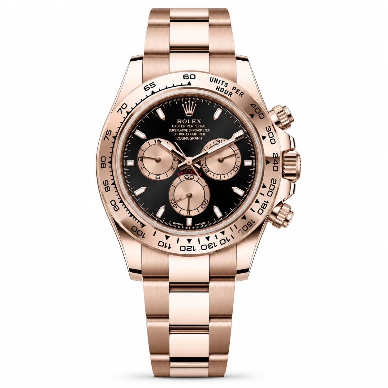 Rolex Cosmograph Daytona m126505-0001 40mm Calibre 4131 Black / Everose Gold Cerachrom Bezel 18K Everose Gold AI 头图 1 - 白底全貌 [ai-shot:full-white]