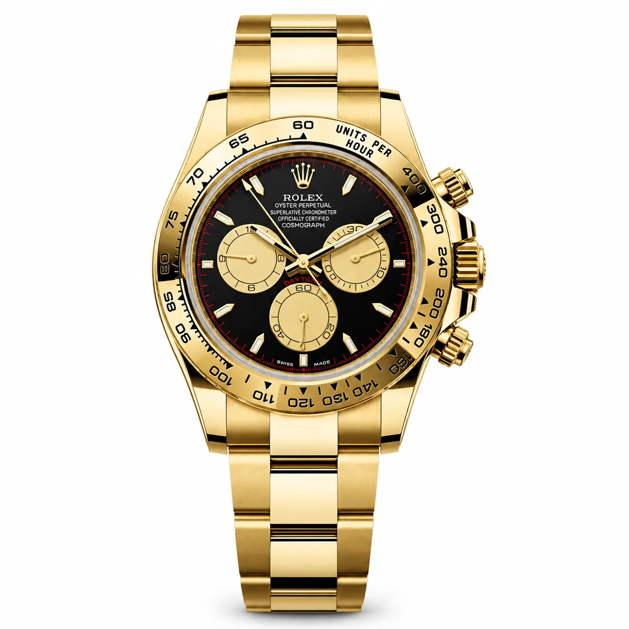 Rolex Cosmograph Daytona m126508-0002 40mm Calibre 4131 Black / Yellow Gold Bezel 18K Yellow Gold AI 头图 1 - 白底全貌 [ai-shot:full-white]