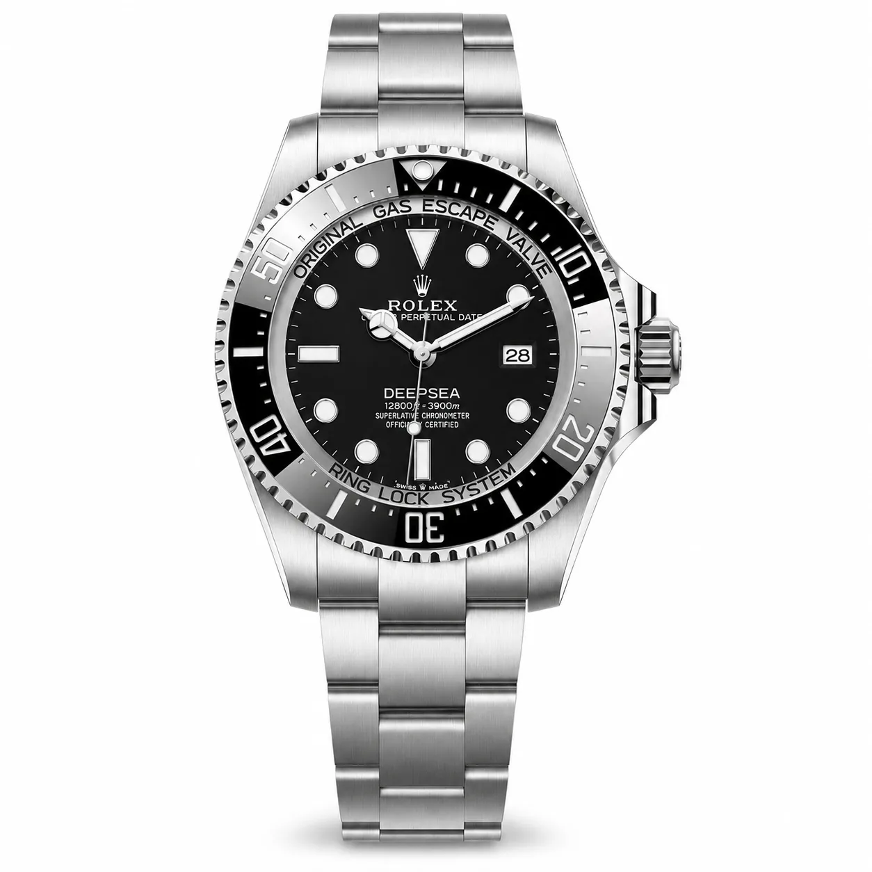 Rolex Deepsea m136660-0006 44mm Calibre 3235 Black / Black Cerachrom Bezel 904L Stainless Steel AI 头图 1 - 白底全貌 [ai-shot:full-white]