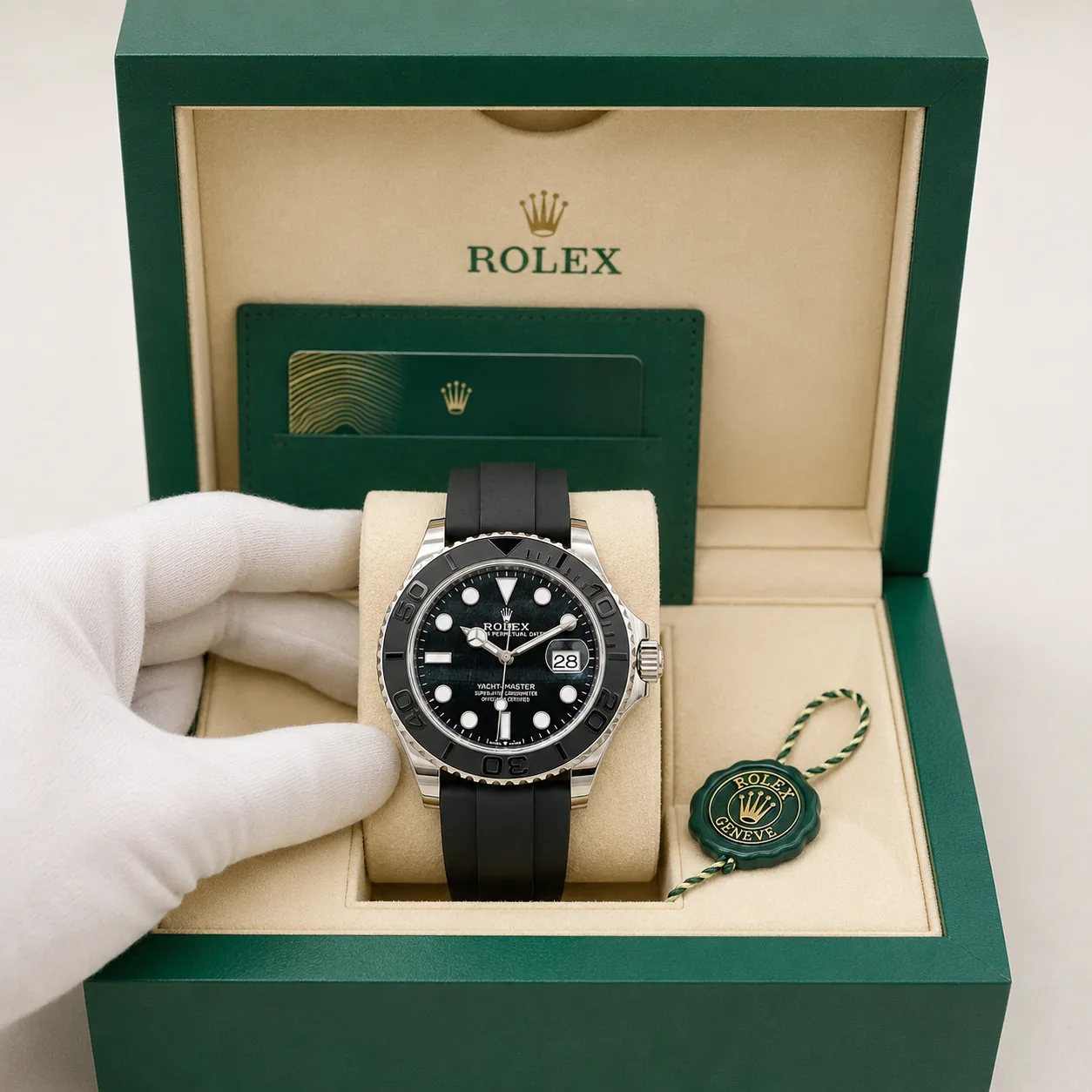 Rolex Yacht-Master m226659-0004 42mm Cal.3235 18K White Gold AI 头图 5 - 包装盒 [ai-shot:box-shot]