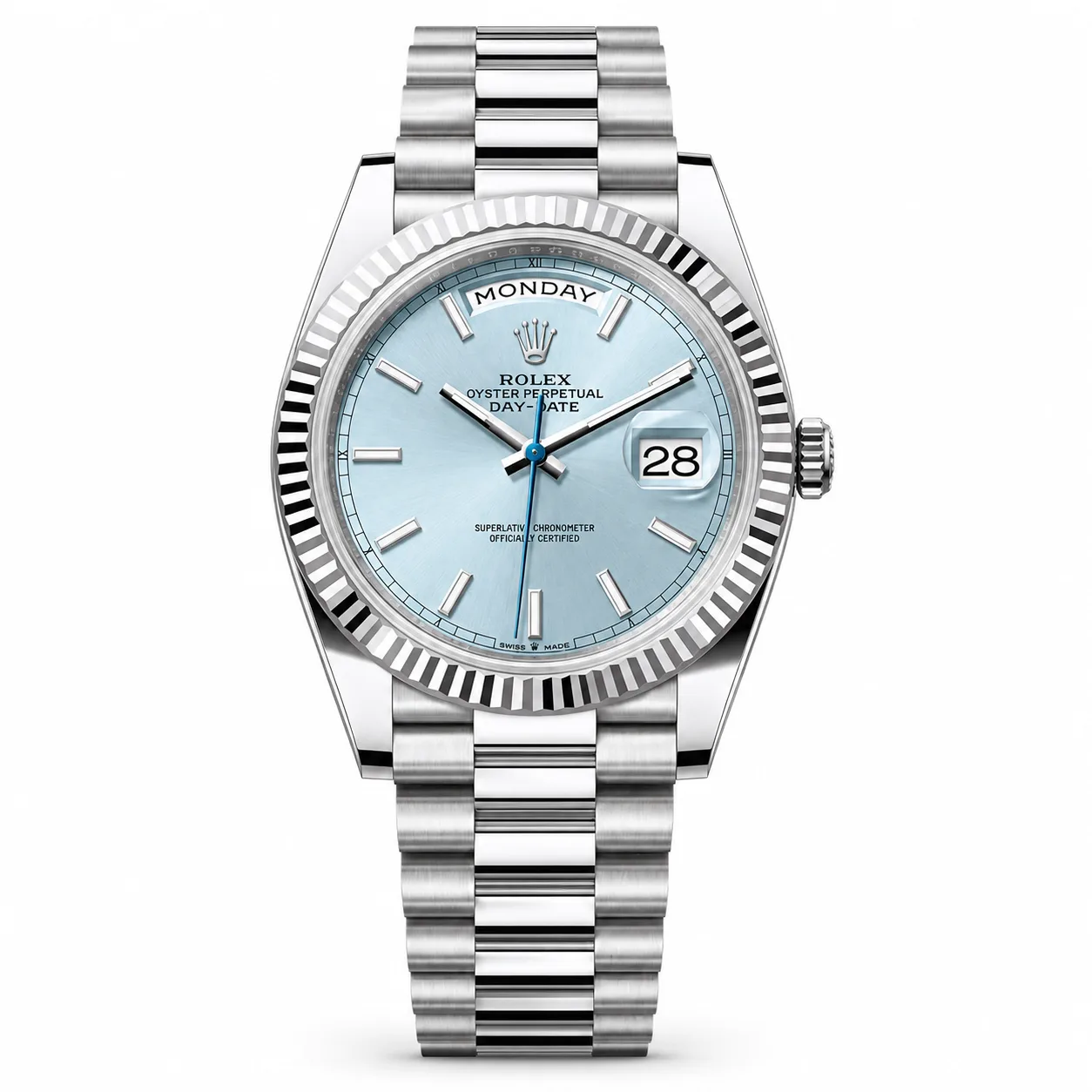 Rolex Day-Date m228236-0018 40mm Calibre 3255 950 Platinum AI 头图 1 - 白底全貌 [ai-shot:full-white]