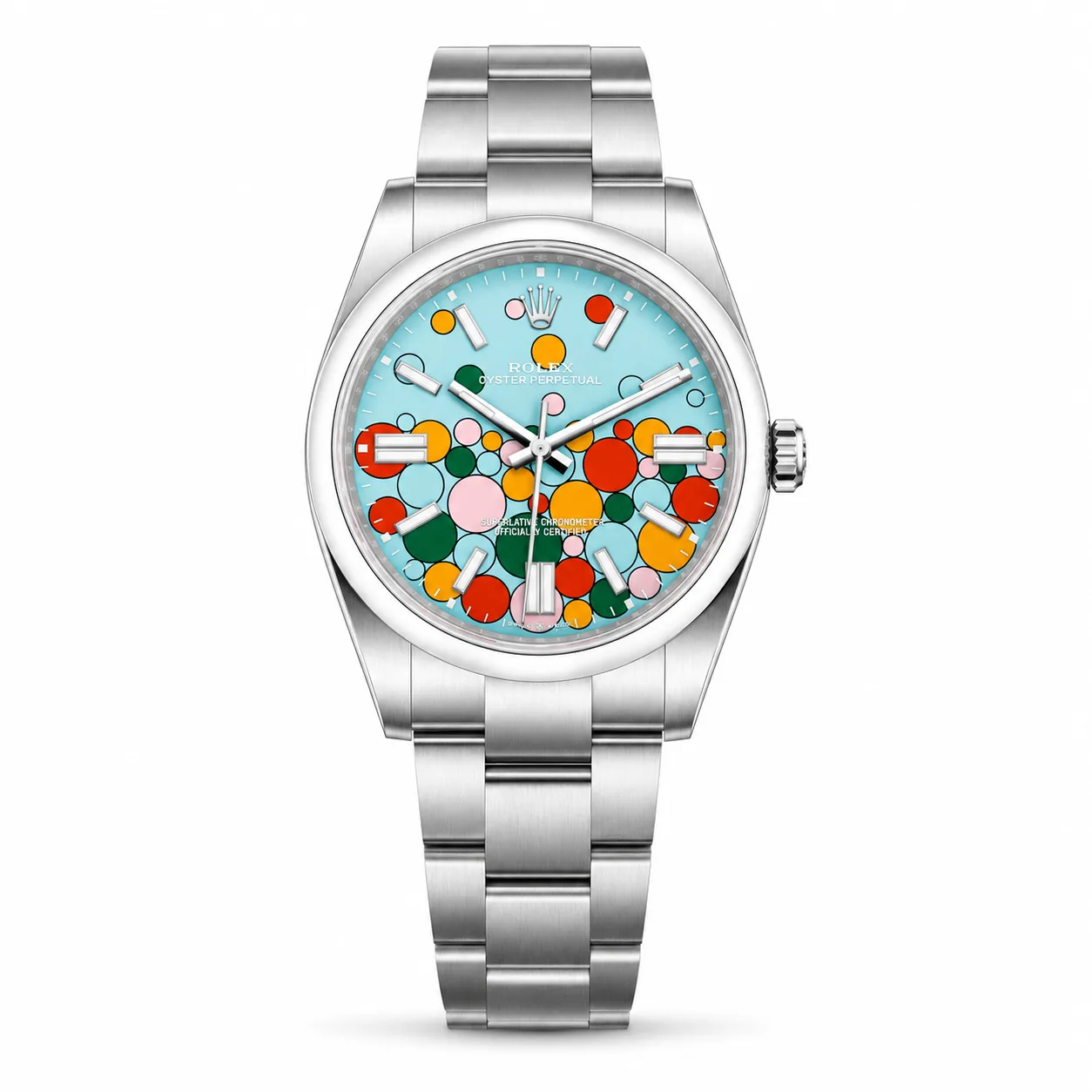 Rolex Oyster Perpetual m124300-0008 41mm Calibre 3230 904L Stainless Steel AI 头图 1 - 白底全貌 [ai-shot:full-white]