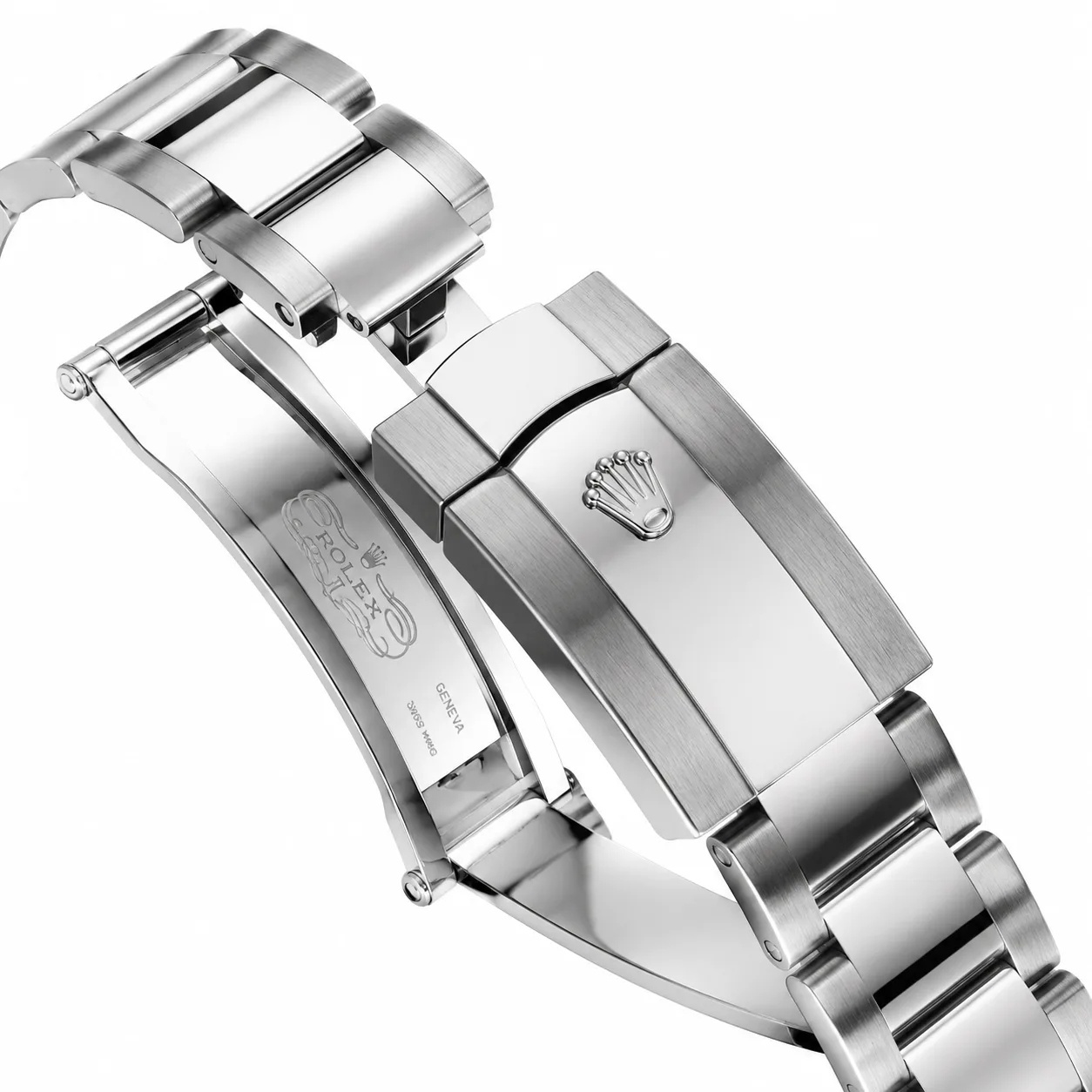 Rolex Datejust m126334-0017 41mm Calibre 3235 Black / Fluted Bezel 904L Stainless Steel and 18K White Gold AI 头图 3 - 表扣表链 [ai-shot:bracelet-clasp]
